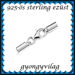 925-ös sterling ezüst ékszerkellék: láncvég + kapocs ELK K+V 04-2,8 2,8mm-es - kellékek & szerszámok - gyöngyfűzés kellékek - egyéb alkatrész - Meska.hu
