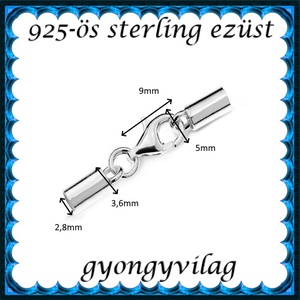 925-ös sterling ezüst ékszerkellék: láncvég + kapocs ELK K+V 04-2,8 2,8mm-es - kellékek & szerszámok - gyöngyfűzés kellékek - egyéb alkatrész - Meska.hu