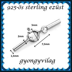  925-ös sterling ezüst ékszerkellék: láncvég + kapocs ELK K+V 05-1,5 - kellékek & szerszámok - gyöngyfűzés kellékek - egyéb alkatrész - Meska.hu