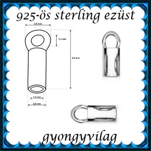  925-ös sterling ezüst ékszerkellék: láncvég + kapocs ELK K+V 05-1,5 - kellékek & szerszámok - gyöngyfűzés kellékek - egyéb alkatrész - Meska.hu