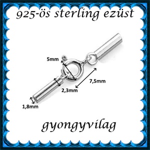 925-ös sterling ezüst ékszerkellék: láncvég + kapocs ELK K+V 05-1,8 - kellékek & szerszámok - gyöngyfűzés kellékek - egyéb alkatrész - Meska.hu