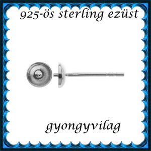925-ös sterling ezüst ékszerkellék: fülbevaló kapocs, bedugós EFK B 12-3, Kellékek & szerszámok, Ékszerkellék, Fülbevaló kapocs, Ékszerkészítés, Ékszerkészítés, MESKA