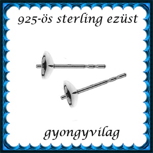 925-ös sterling ezüst ékszerkellék: fülbevaló kapocs, bedugós EFK B 12-6, Kellékek & szerszámok, Ékszerkellék, Fülbevaló kapocs, Ékszerkészítés, Ékszerkészítés, MESKA