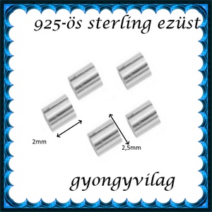 925-ös sterling ezüst ékszerkellék: köztes/gyöngy/díszitőelem EKÖ 19-2x2,5 - gyöngy, ékszerkellék - egyéb alkatrész - Meska.hu