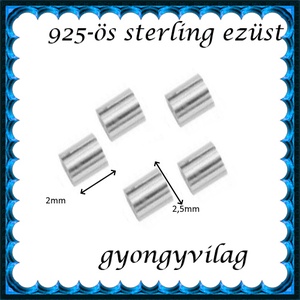 925-ös sterling ezüst ékszerkellék: köztes/gyöngy/díszitőelem EKÖ 19-2x2,5 - kellékek & szerszámok - gyöngyfűzés kellékek - egyéb alkatrész - Meska.hu