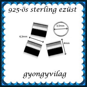 925-ös sterling ezüst ékszerkellék: köztes/gyöngy/díszitőelem EKÖ 19-4,3x4 2db/csomag - gyöngy, ékszerkellék - egyéb alkatrész - Meska.hu