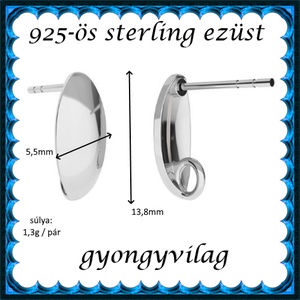 925-ös sterling ezüst ékszerkellék: fülbevaló kapocs, bedugós EFK B 53 - kellékek & szerszámok - ékszerkellék - fülbevaló kapocs - Meska.hu
