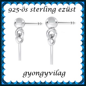 925-ös sterling ezüst ékszerkellék: fülbevaló kapocs, bedugós EFK B 54-3, Kellékek & szerszámok, Ékszerkellék, Fülbevaló kapocs, Ékszerkészítés, Ékszerkészítés, MESKA
