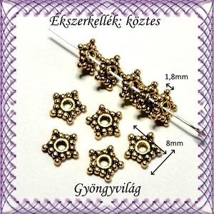 Ékszerkellék: köztes / díszítőelem / gyöngy BKÖ 1S 22-8sb 20db/csomag - kellékek & szerszámok - gyöngyfűzés kellékek - fém köztesek - Meska.hu