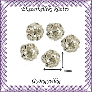 Ékszerkellék: köztes / díszítőelem / gyöngy BKÖ 1S 36-6e clear 5db/csomag - kellékek & szerszámok - gyöngyfűzés kellékek - fém köztesek - Meska.hu