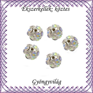 Ékszerkellék: köztes / díszítőelem / gyöngy BKÖ 1S 36-6e crystal ab 5db/csomag, Kellékek & szerszámok, Gyöngyfűzés kellékek, Fém köztesek, Ékszerkészítés, Mindenmás, Ékszerkészítés, MESKA