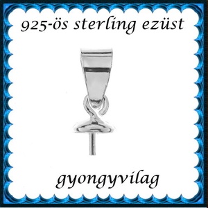 925-ös sterling ezüst ékszerkellék: medáltartó, medálkapocs EMK 108e - gyöngy, ékszerkellék - egyéb alkatrész - Meska.hu