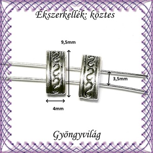 Ékszerkellék: köztes / díszítőelem / gyöngy BKÖ 2S 07e 9,5x4 8db - kellékek & szerszámok - gyöngyfűzés kellékek - fém köztesek - Meska.hu