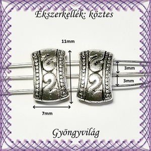 Ékszerkellék: köztes / díszítőelem / gyöngy BKÖ 3S 09-2e 8db - gyöngy, ékszerkellék - fém köztesek - Meska.hu