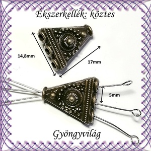 Ékszerkellék: köztes / díszítőelem / gyöngy BKÖ 3S 11f 2db - gyöngy, ékszerkellék - fém köztesek - Meska.hu