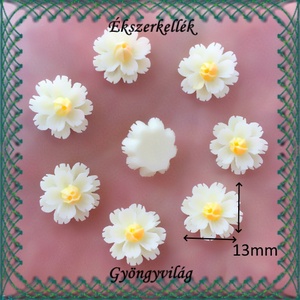 Ékszerkellék: gyanta virág BGYV 01 15db - kellékek & szerszámok - gyöngyfűzés kellékek - üveggyöngy - Meska.hu