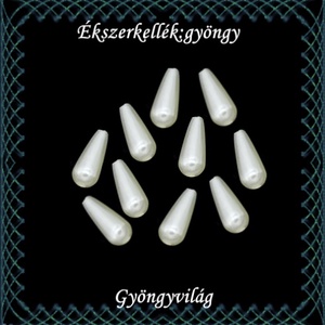 Ékszerkellék: akril gyöngy/csepp, GYA CSF6x14  Ivory (tört fehér) , Kellékek & szerszámok, Gyöngyfűzés kellékek, Műanyag gyöngy, Ékszerkészítés, Ékszerkészítés, MESKA