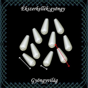 Ékszerkellék: akril gyöngy/csepp, GYA CSF6x14  Ivory (tört fehér)  - kellékek & szerszámok - gyöngyfűzés kellékek - műanyag gyöngy - Meska.hu