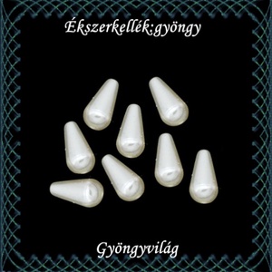 Ékszerkellék: akril gyöngy/csepp, GYA CSF8x15  Ivory (tört fehér)  16db/csomag, Kellékek & szerszámok, Gyöngyfűzés kellékek, Műanyag gyöngy, Ékszerkészítés, Ékszerkészítés, MESKA