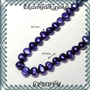 Ékszerkellék: igazgyöngy fűzér GYI-03 6mm kék - kellékek & szerszámok - gyöngyfűzés kellékek - igazgyöngy - Meska.hu
