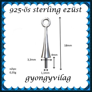 925-ös sterling ezüst ékszerkellék: medáltartó, medálkapocs EMK 64-3,3e - kellékek & szerszámok - ékszerkellék - medáltartó, medálkapocs - Meska.hu