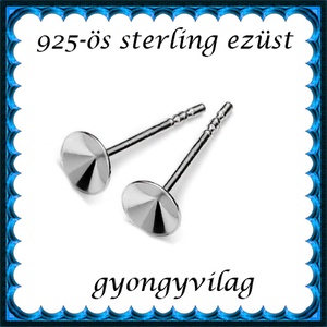 925-ös sterling ezüst ékszerkellék: fülbevaló kapocs, bedugós EFK B 28-6, Kellékek & szerszámok, Ékszerkellék, Fülbevaló kapocs, Ékszerkészítés, Ékszerkészítés, MESKA