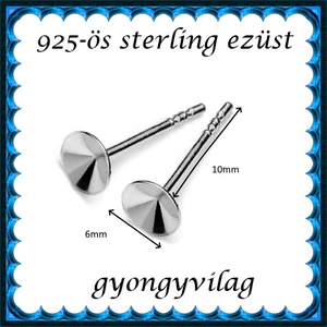 925-ös sterling ezüst ékszerkellék: fülbevaló kapocs, bedugós EFK B 28-6 - kellékek & szerszámok - ékszerkellék - fülbevaló kapocs - Meska.hu