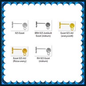 925-ös sterling ezüst ékszerkellék: fülbevaló kapocs, bedugós EFK B 55-6 - gyöngy, ékszerkellék - egyéb alkatrész - Meska.hu
