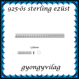 925-ös ezüst lánc méterben 925 EL03-1,05, Kellékek & szerszámok, Gyöngyfűzés kellékek, Egyéb alkatrész, Ékszerkészítés, Ékszerkészítés, MESKA