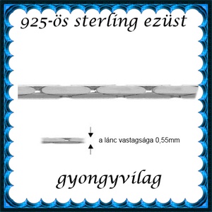 925-ös sterling ezüst ékszerkellék: lánc méterben EL02-0,55, Kellékek & szerszámok, Gyöngyfűzés kellékek, Egyéb alkatrész, Ékszerkészítés, Ékszerkészítés, MESKA
