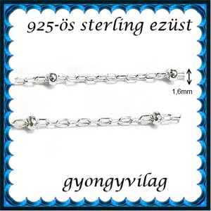 925-ös sterling ezüst ékszerkellék: lánc méterben 925 EL10-1,6, Kellékek & szerszámok, Gyöngyfűzés kellékek, Egyéb alkatrész, Ékszerkészítés, Ékszerkészítés, MESKA