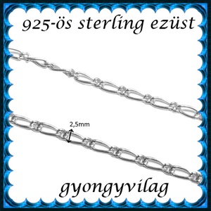 925-ös sterling ezüst ékszerkellék: lánc méterben EL04-2,5, Kellékek & szerszámok, Gyöngyfűzés kellékek, Egyéb alkatrész, Ékszerkészítés, Ékszerkészítés, MESKA