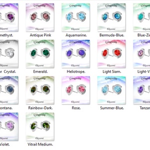 Fülbevalók: Swarovski rivoli, 925-ös sterling ezüst SFE-SWF02 több színben - ékszer - fülbevaló - pötty fülbevaló - Meska.hu