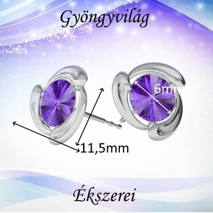 Fülbevalók: Swarovski rivoli, 925-ös sterling ezüst SFE-SWF02 több színben - ékszer - fülbevaló - pötty fülbevaló - Meska.hu