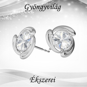 Fülbevalók: Swarovski rivoli, 925-ös sterling ezüst SFE-SWF02 több színben, Ékszer, Pötty fülbevaló, Fülbevaló, Ékszerkészítés, Gyöngyfűzés, gyöngyhímzés, Meska