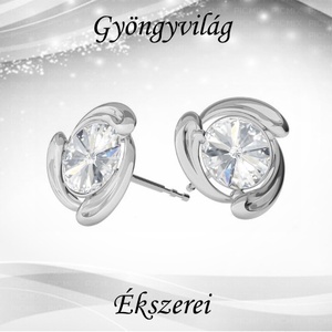 Fülbevalók: Swarovski rivoli, 925-ös sterling ezüst SFE-SWF02 több színben, Ékszer, Pötty fülbevaló, Fülbevaló, Ékszerkészítés, Gyöngyfűzés, gyöngyhímzés, MESKA