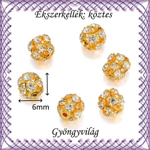 Ékszerkellék: köztes / díszítőelem / gyöngy BKÖ 1S 36-6a crystal  5db/csomag - gyöngy, ékszerkellék - fém köztesek - Meska.hu