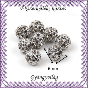 Ékszerkellék: köztes / díszítőelem / gyöngy BKÖ 1S 37-6r crystal  5db/csomag - kellékek & szerszámok - gyöngyfűzés kellékek - fém köztesek - Meska.hu