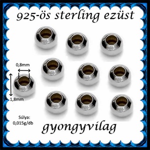 925-ös ezüst köztes / gyöngy / dísz EKÖ 10-1,8r - gyöngy, ékszerkellék - fém köztesek - Meska.hu 925-ös ezüst köztes / gyöngy / dísz EKÖ 10-1,8r - gyöngy, ékszerkellék - fém köztesek - Meska.hu