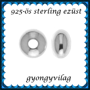 925-ös sterling ezüst ékszerkellék: köztes/gyöngy/díszitőelem EKÖ 09-4  2db/csomag, Kellékek & szerszámok, Gyöngyfűzés kellékek, Fém köztesek, Ékszerkészítés, Mindenmás, Ékszerkészítés, MESKA