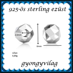 925-ös sterling ezüst ékszerkellék: köztes / gyöngy / dísz EKÖ 95 - gyöngy, ékszerkellék - egyéb alkatrész - Meska.hu