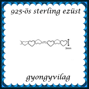 925-ös sterling ezüst ékszerkellék: lánc méterben EL01-3 - gyöngy, ékszerkellék - egyéb alkatrész - Meska.hu