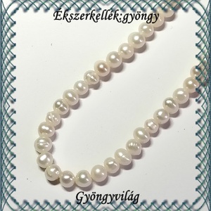 Ékszerkellék: igazgyöngy fűzér GYI-19 3,5-4mm fehér - kellékek & szerszámok - gyöngyfűzés kellékek - igazgyöngy - Meska.hu