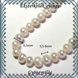 Ékszerkellék: igazgyöngy fűzér GYI-24 5,5-6mm fehér - kellékek & szerszámok - gyöngyfűzés kellékek - igazgyöngy - Meska.hu