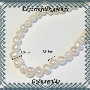 Ékszerkellék: igazgyöngy fűzér GYI-32 7,5-8mm fehér - kellékek & szerszámok - gyöngyfűzés kellékek - igazgyöngy - Meska.hu