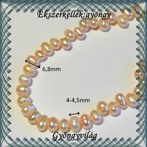 Ékszerkellék: igazgyöngy fűzér GYI-49 4-4,5mm barack - kellékek & szerszámok - gyöngyfűzés kellékek - igazgyöngy - Meska.hu