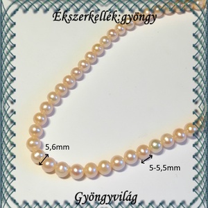 Ékszerkellék: igazgyöngy fűzér GYI-58 5-5,5mm barack - kellékek & szerszámok - gyöngyfűzés kellékek - igazgyöngy - Meska.hu