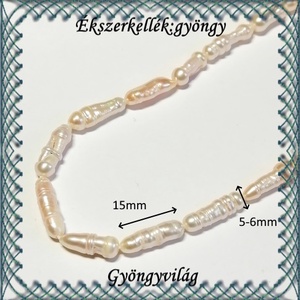 Ékszerkellék: igazgyöngy fűzér GYI-75 15mm ekrü - kellékek & szerszámok - gyöngyfűzés kellékek - igazgyöngy - Meska.hu