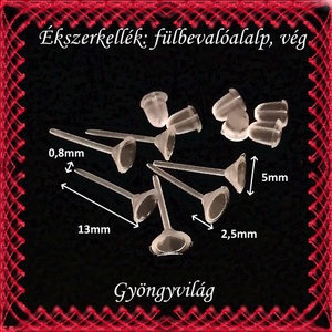 Ékszerkellék: fülbevaló alap BFK-SZ 01-5x2,5 mm 20pár/cs - kellékek & szerszámok - gyöngyfűzés kellékek - egyéb alkatrész - Meska.hu