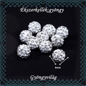 Ékszerkellék: gyöngy / díszítőelem  GY-S02-4 clear 10db/csomag - kellékek & szerszámok - gyöngyfűzés kellékek - fém köztesek - Meska.hu